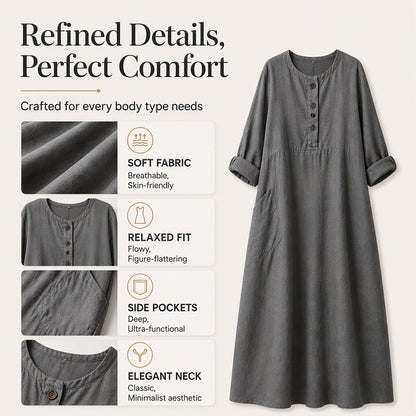 🖤Black Friday Sale:50% OFF🖤 👗 Easy Style, Pockets Included | Women's Relaxed Maxi Dress