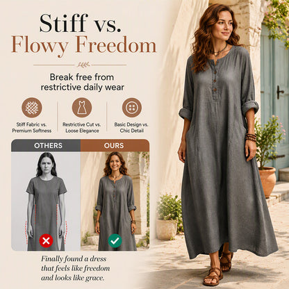 🖤Black Friday Sale:50% OFF🖤 👗 Easy Style, Pockets Included | Women's Relaxed Maxi Dress