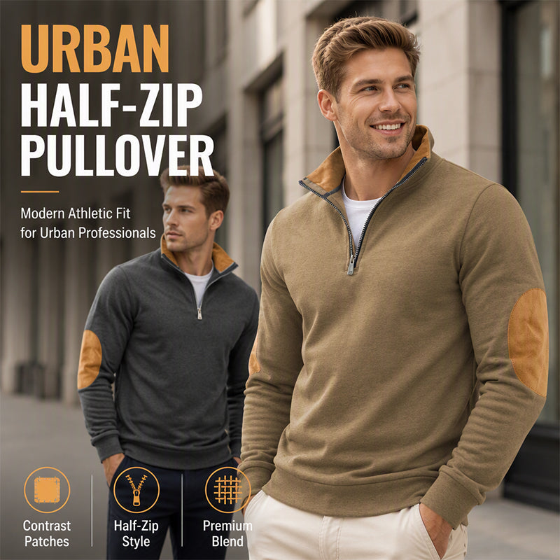 Men's Casual Plush Half-Zip Pullover