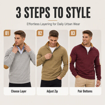 Men's Casual Plush Half-Zip Pullover