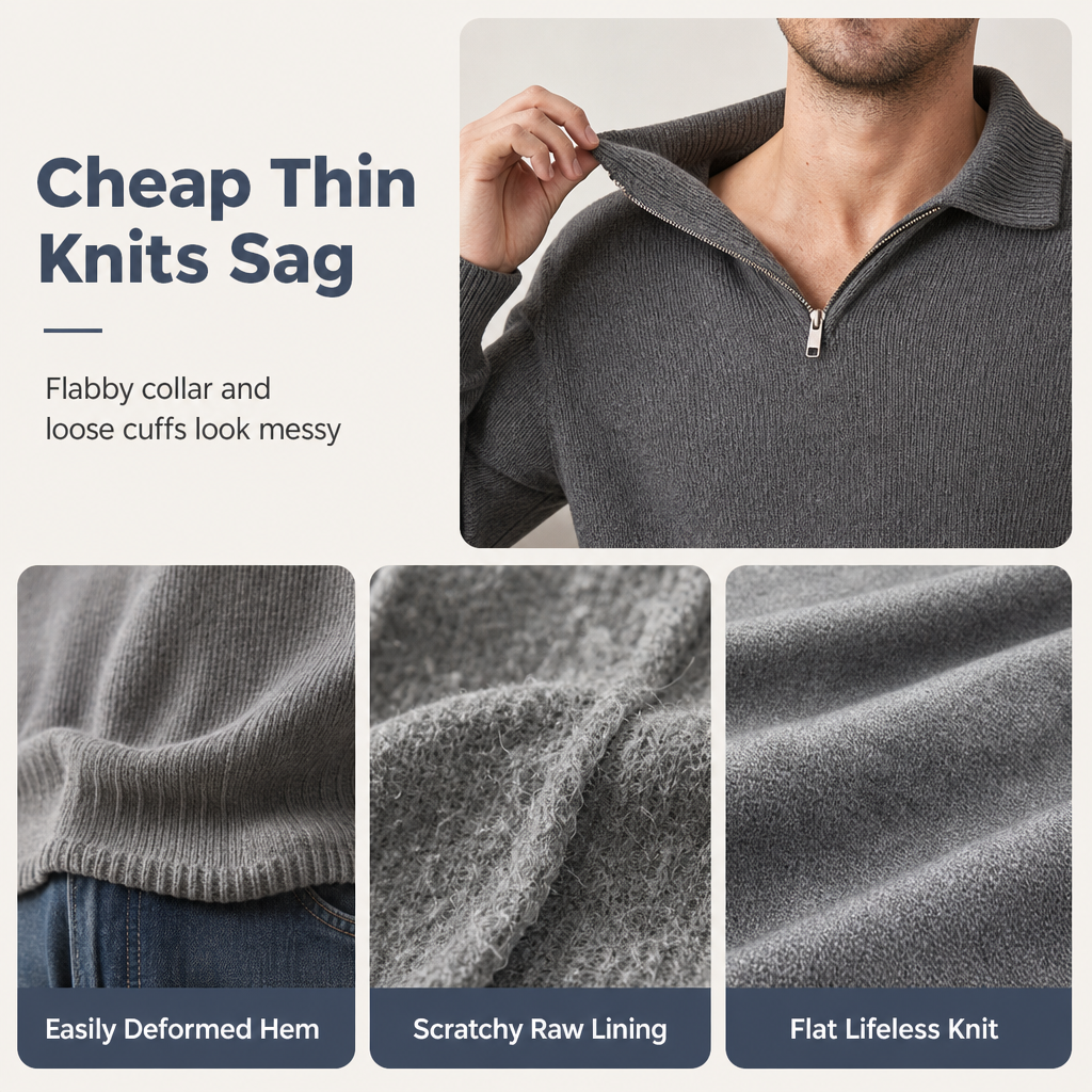 Men's Casual Long Sleeve Jacquard Knitted Sweatshirt with Lapel Collar