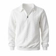 Men's Casual Long Sleeve Jacquard Knitted Sweatshirt with Lapel Collar