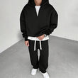 Men's Casual Half-Zip Hoodie & Wide-Leg Pants Set