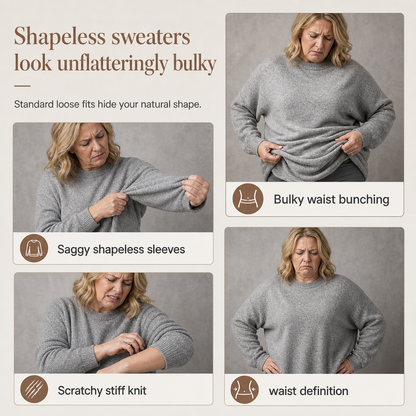 🧶Soft Knit, Multi-Color Versatile🍂 Women's Crewneck Knit Sweater – Stretch & Shape-Retaining, Six Autumn Shades