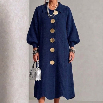 🖤Black Friday Sale:50% OFF🖤✨Women's Lantern Sleeve Ribbed Knit Maxi Dress