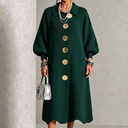 🖤Black Friday Sale:50% OFF🖤✨Women's Lantern Sleeve Ribbed Knit Maxi Dress