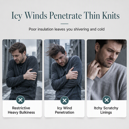 Men's Winter Hooded Fleece Lined Plaid Knit Cardigan Sweater Thick Long Sleeve Coat