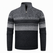 Men's Winter Hooded Fleece Lined Plaid Knit Cardigan Sweater Thick Long Sleeve Coat