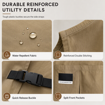 Waterproof and Oilproof Kitchen Vest Apron Breathable Sleeveless Workwear for Catering and Food Service
