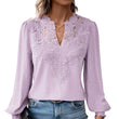 👗Delicate Lace, Sexy V-Neck👚 Women's Lace V-Neck Long Sleeve Top – Slim Fit | Elegant & Alluring ✨