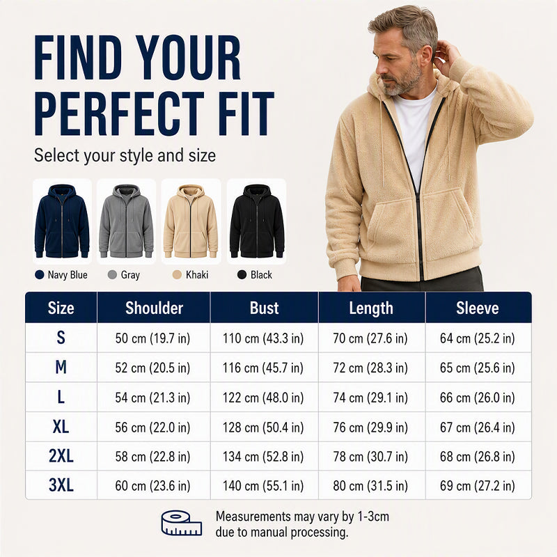 Men's Winter Warm Hooded Zip-Up Coat