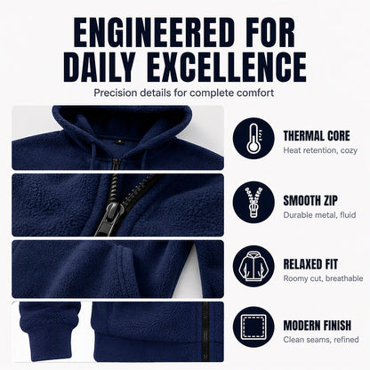 Men's Winter Warm Hooded Zip-Up Coat