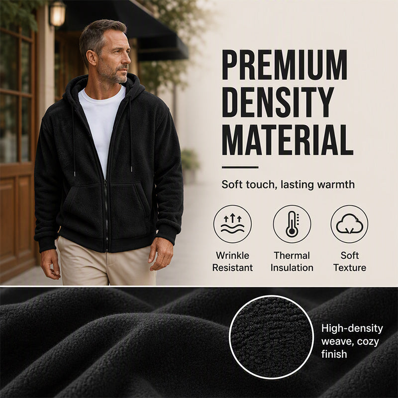 Men's Winter Warm Hooded Zip-Up Coat