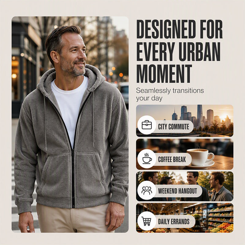 Men's Winter Warm Hooded Zip-Up Coat
