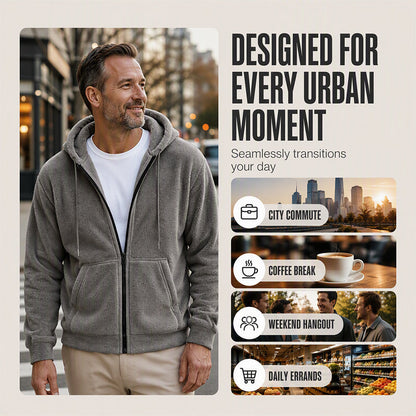 Men's Winter Warm Hooded Zip-Up Coat