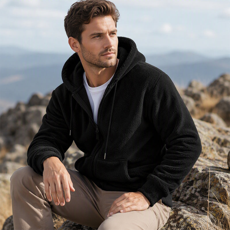 Men's Winter Warm Hooded Zip-Up Coat