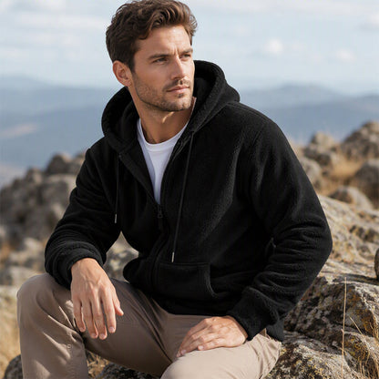 Men's Winter Warm Hooded Zip-Up Coat