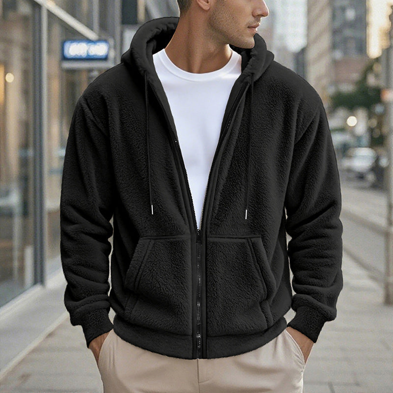 Men's Winter Warm Hooded Zip-Up Coat