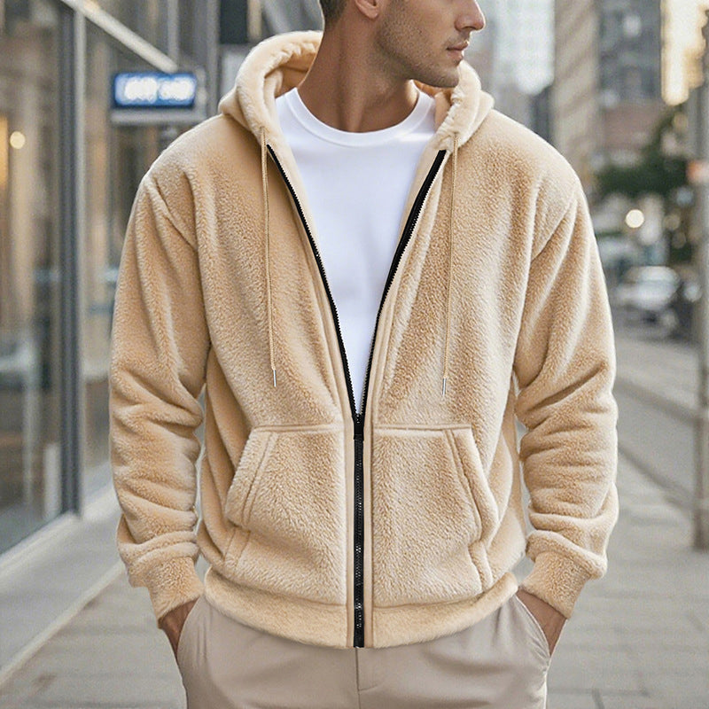 Men's Winter Warm Hooded Zip-Up Coat