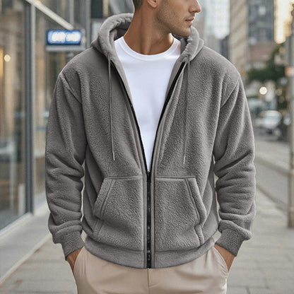 Men's Winter Warm Hooded Zip-Up Coat