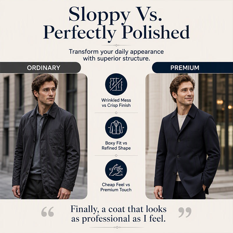 Men's Casual Single-Breasted Trench Coat