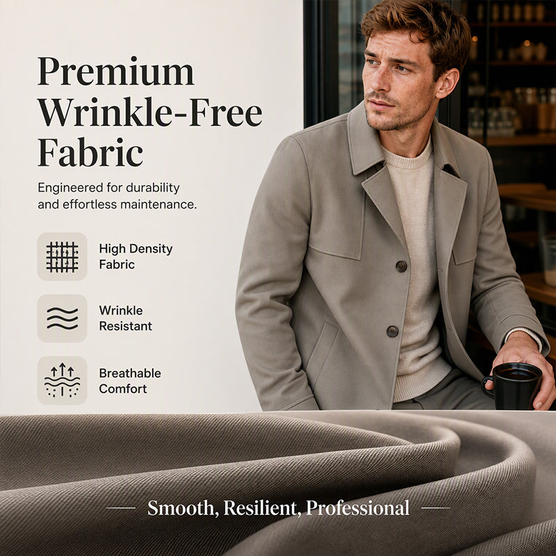 Men's Casual Single-Breasted Trench Coat