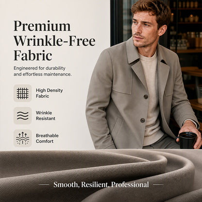 Men's Casual Single-Breasted Trench Coat