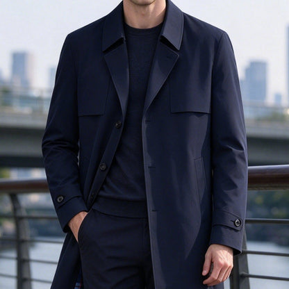 Men's Casual Single-Breasted Trench Coat