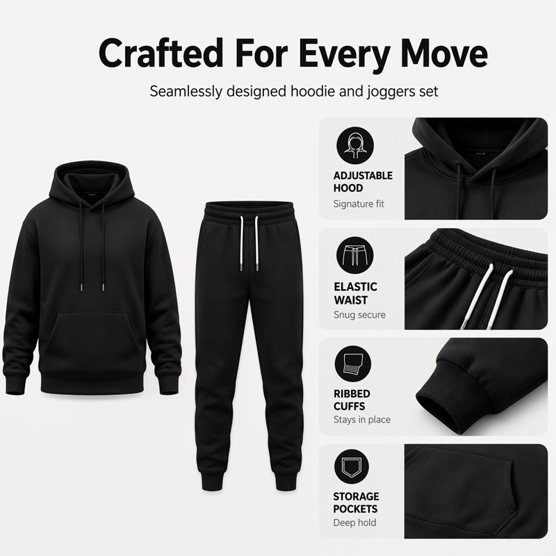 Men's Casual Hoodie & Sweatpants 2-Piece Set