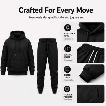 Men's Casual Hoodie & Sweatpants 2-Piece Set