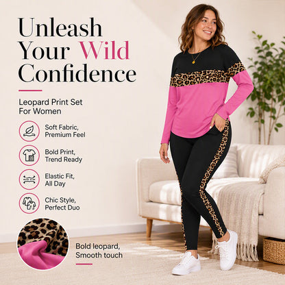 Women's Casual Leopard Print 2-Piece Set