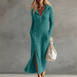 ✨Cozy Ribbed Knit!👗Women's Hooded Maxi Dress 🛍️