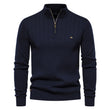 Men's Casual Mock Neck Half-Zip Knit Sweater