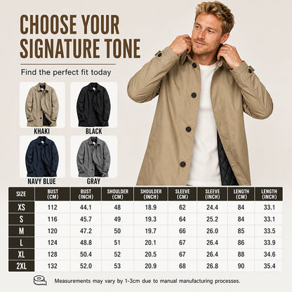 Men's Water-Resistant Padded Trench Coat