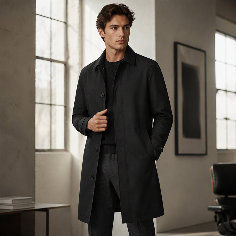 Men's Water-Resistant Padded Trench Coat