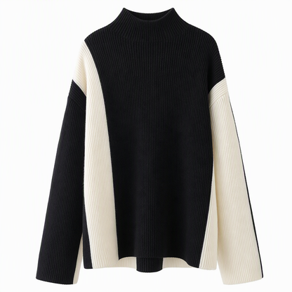 💖Black Friday Mega Deal – 50% off!💖 Women's Autumn Winter Color Block Knit 2-Piece Set Thickened Pullover Sweater and Skirt