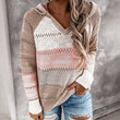 Women's Color Block Hollow-Out Knit Hoodie