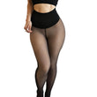 Flawless Legs™ Fake Translucent Fleece-Lined Tights – Sheer Illusion Thermal Sculpting Pantyhose with Tummy-Control Waistband