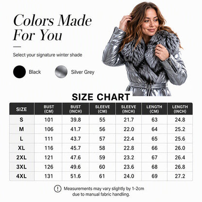 Women's Padded Jacket With Faux Fur Collar