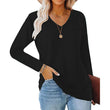 Women's Casual V-Neck Long Sleeve Top