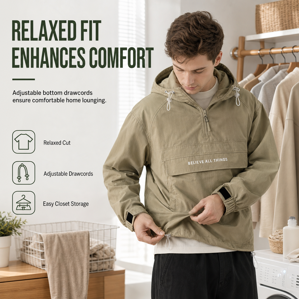 Outdoor Multi-Pocket Hooded Hiking Windbreaker Jacket