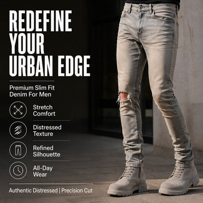 Men's Trendy Ripped Slim-Fit Jeans