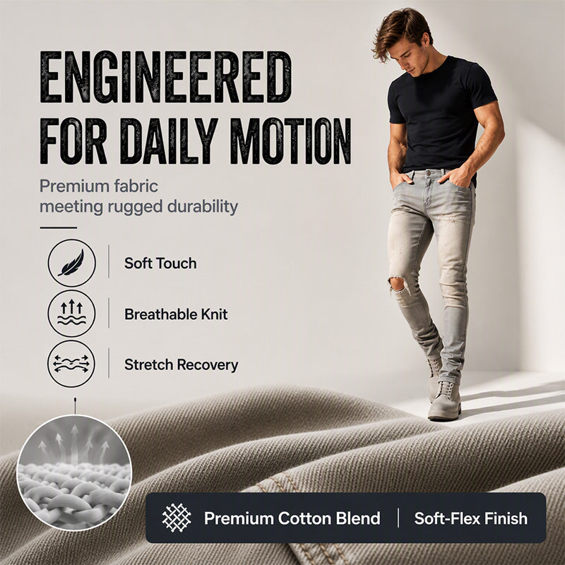 Men's Trendy Ripped Slim-Fit Jeans