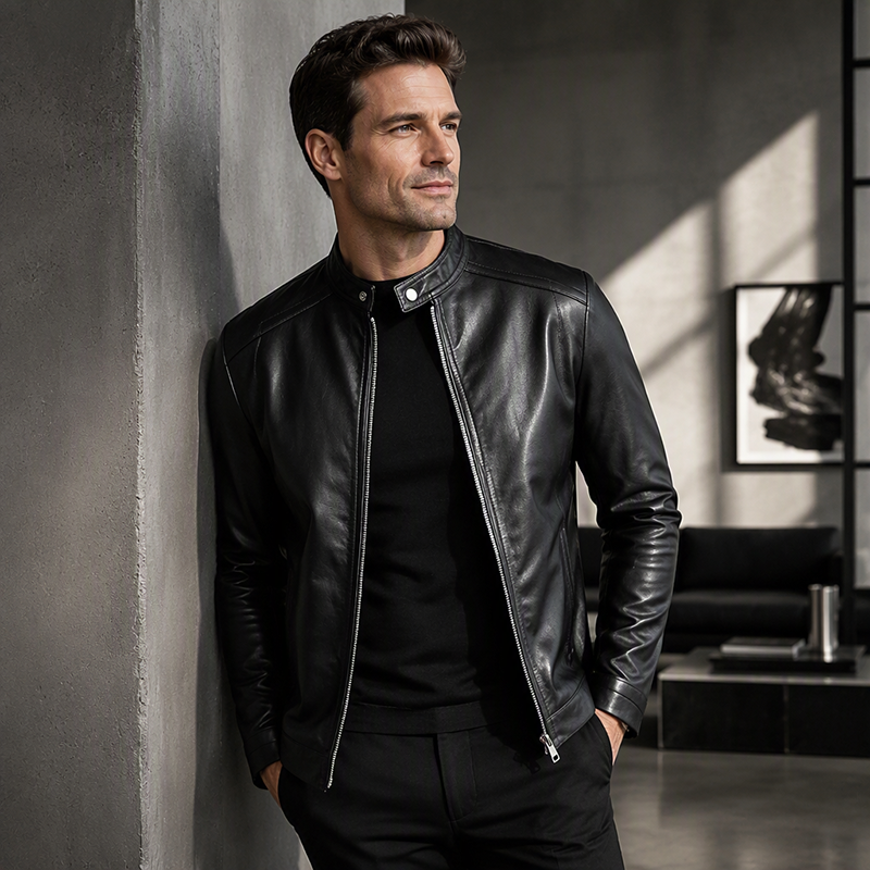 Warm Slim-Fit Biker Jacket
