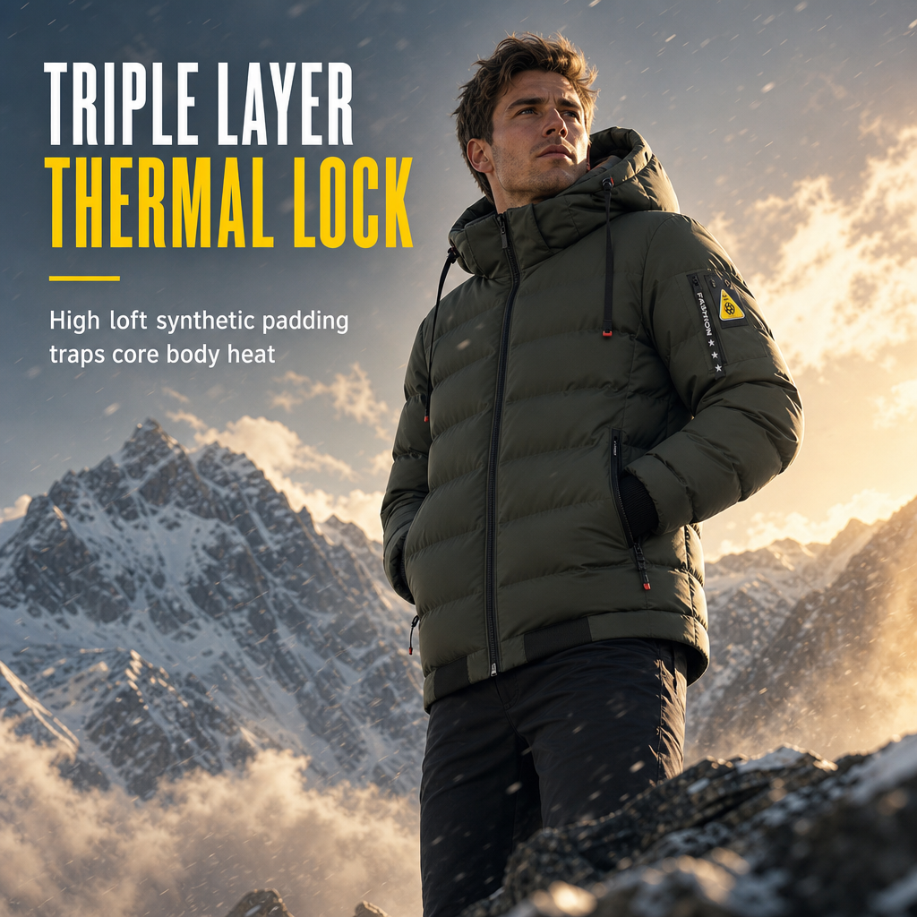Men's Hooded Reversible Warm Coat