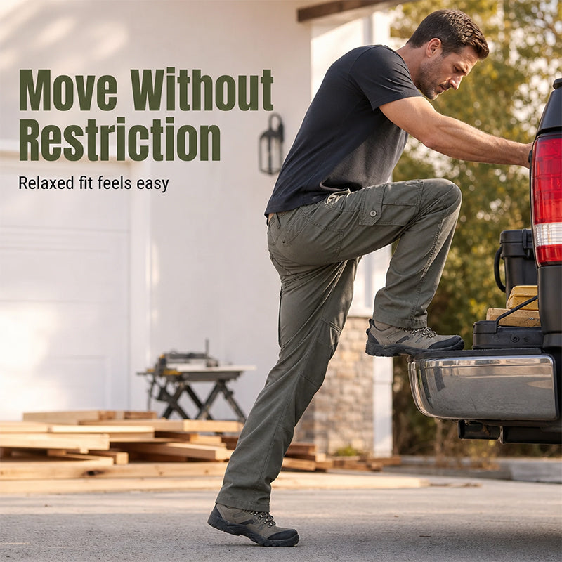 Men's Relaxed-Fit Cargo Pants with Multi Pockets