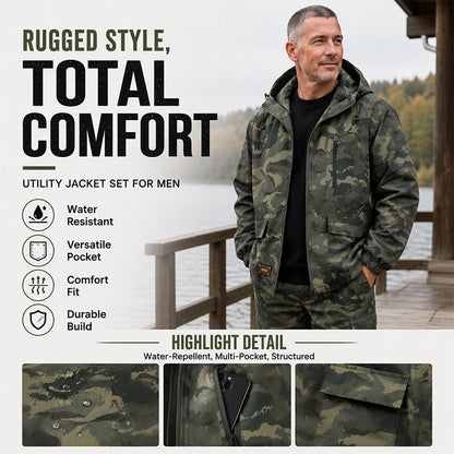 Men's Stylish Camouflage Hooded Jacket