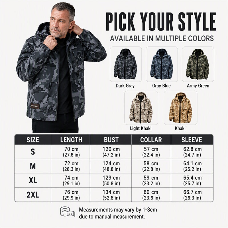 Men's Stylish Camouflage Hooded Jacket