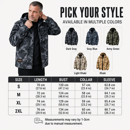 Men's Stylish Camouflage Hooded Jacket