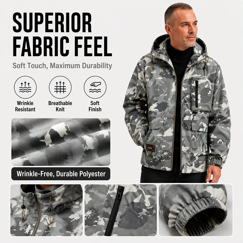 Men's Stylish Camouflage Hooded Jacket